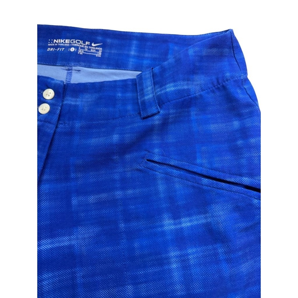 Nike Dri-FIT Plaid Performance Golf Shorts Womens 2 Blue - Picture 4 of 11
